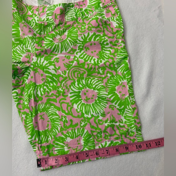 Lilly Pulitzer The Chipper Shorts Sunnyside Lion Print Green Pink Size 10 - Picture 8 of 13